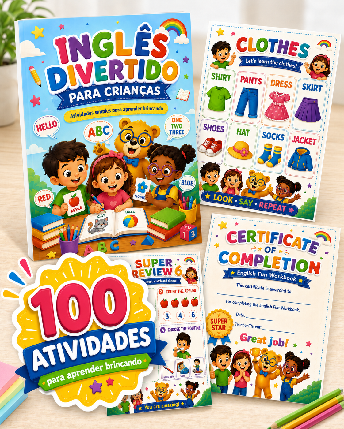 Apostila de Inglês para Crianças — PDF pronto para imprimir